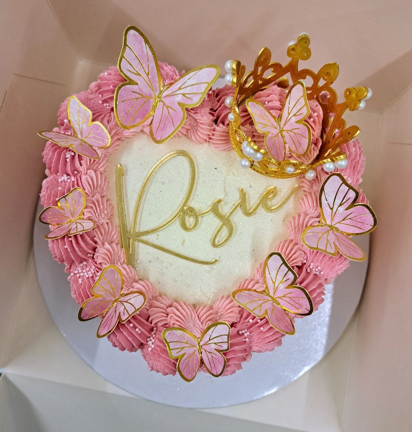 Butterfly Heart Cake