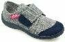 Beck Hausschuh Basic, grau blau
