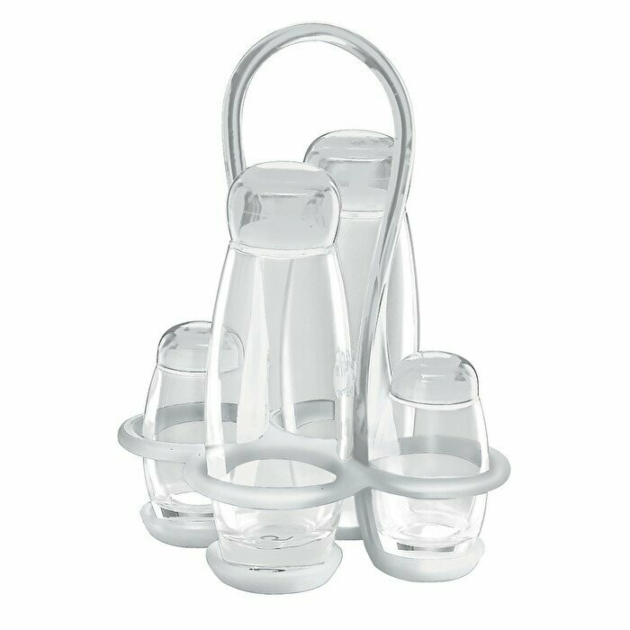 "BOLLI" CONJUNTO GALHETEIRO TRANSPARENTE