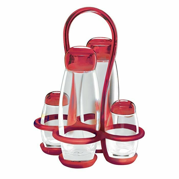 "BOLLI" CONJUNTO GALHETEIRO VERMELHO