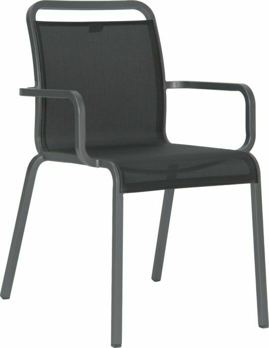 CADEIRA C/ BRAÇOS OSKAR GRAPHITE/CINZA PRATA