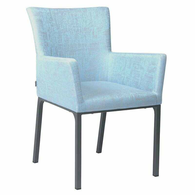CADEIRA COM BRAÇO ARTUS ANTRACITE/AZUL CLARO  MESCLADO