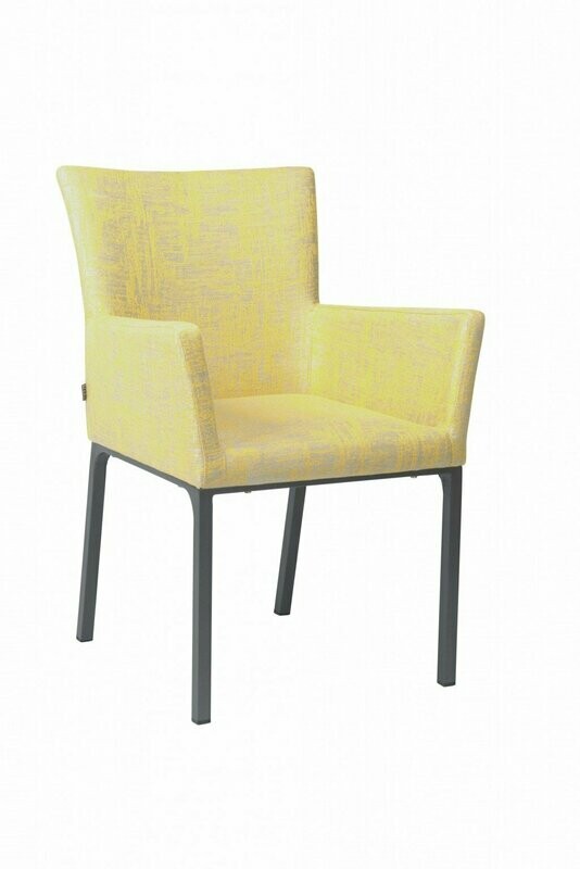CADEIRA COM BRAÇO ARTUS ANTRACITE/AMARELO MESCLADO