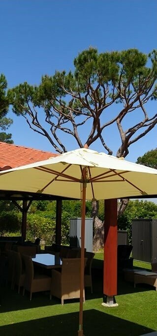 GUARDA-SOL EFEITO MADEIRA 2,2x2,2m  QUAD.NAT