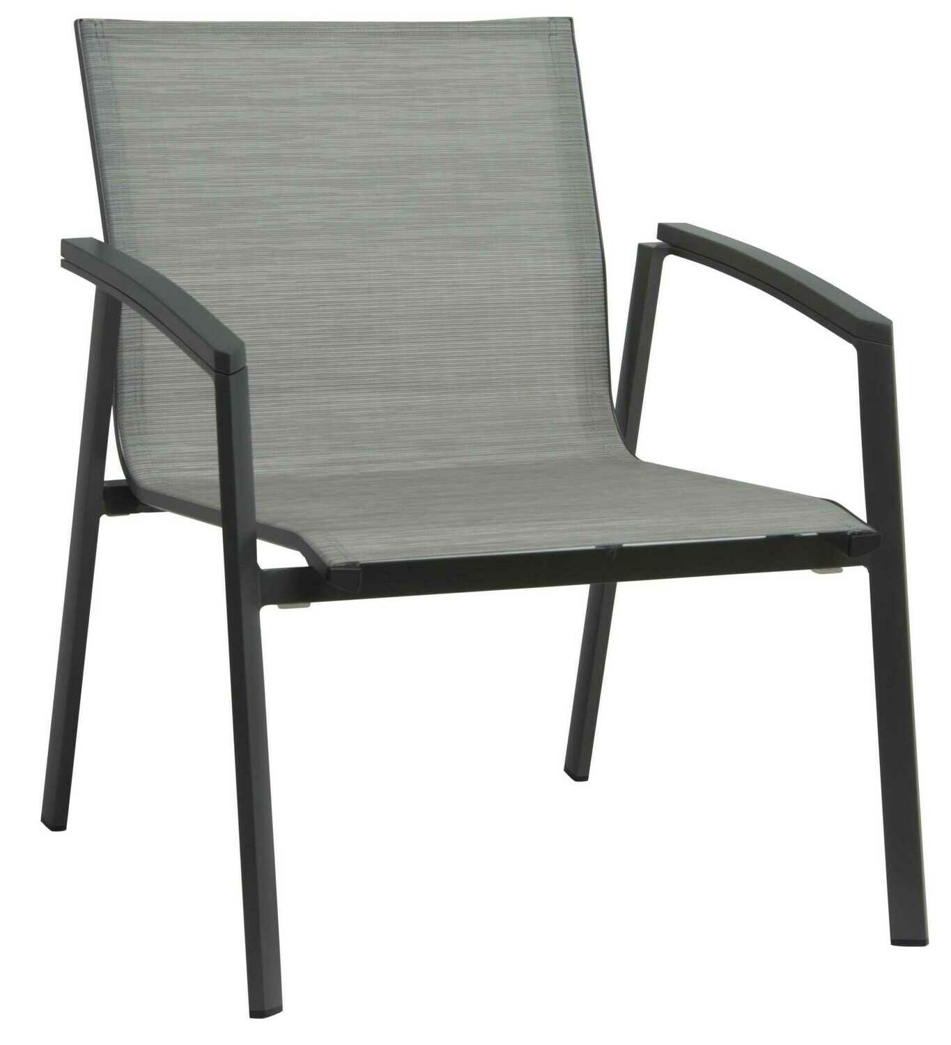 CADEIRA COM BRAÇOS LOUNGE NEW TOP ANTRACITE/PRATA