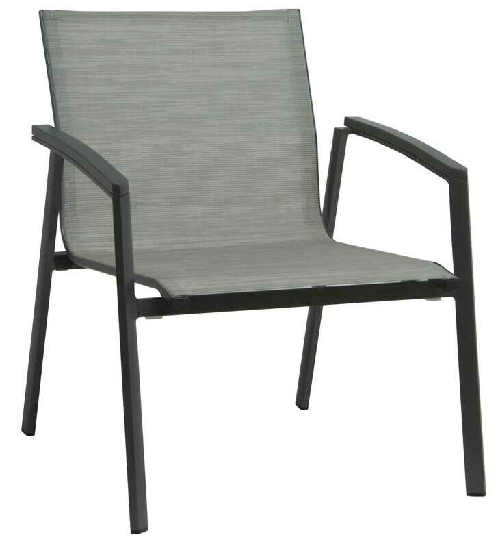 CADEIRA COM BRAÇOS LOUNGE NEW TOP ANTRACITE/PRATA