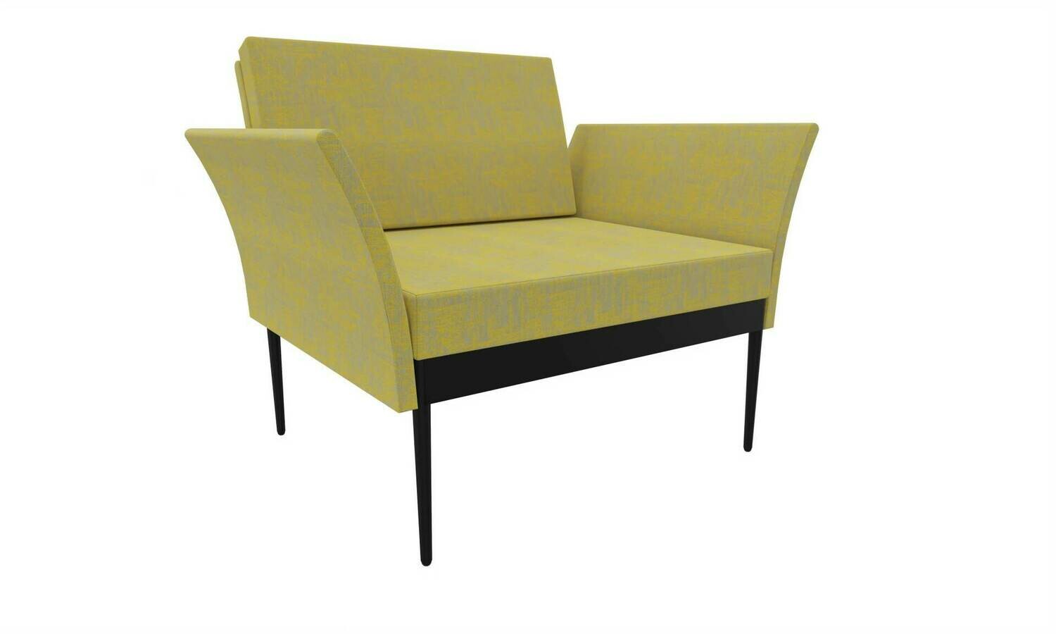 CADEIRA COM BRAÇOS AMARELO ILDIGO C/BASE QUADRADA ANTRACITE