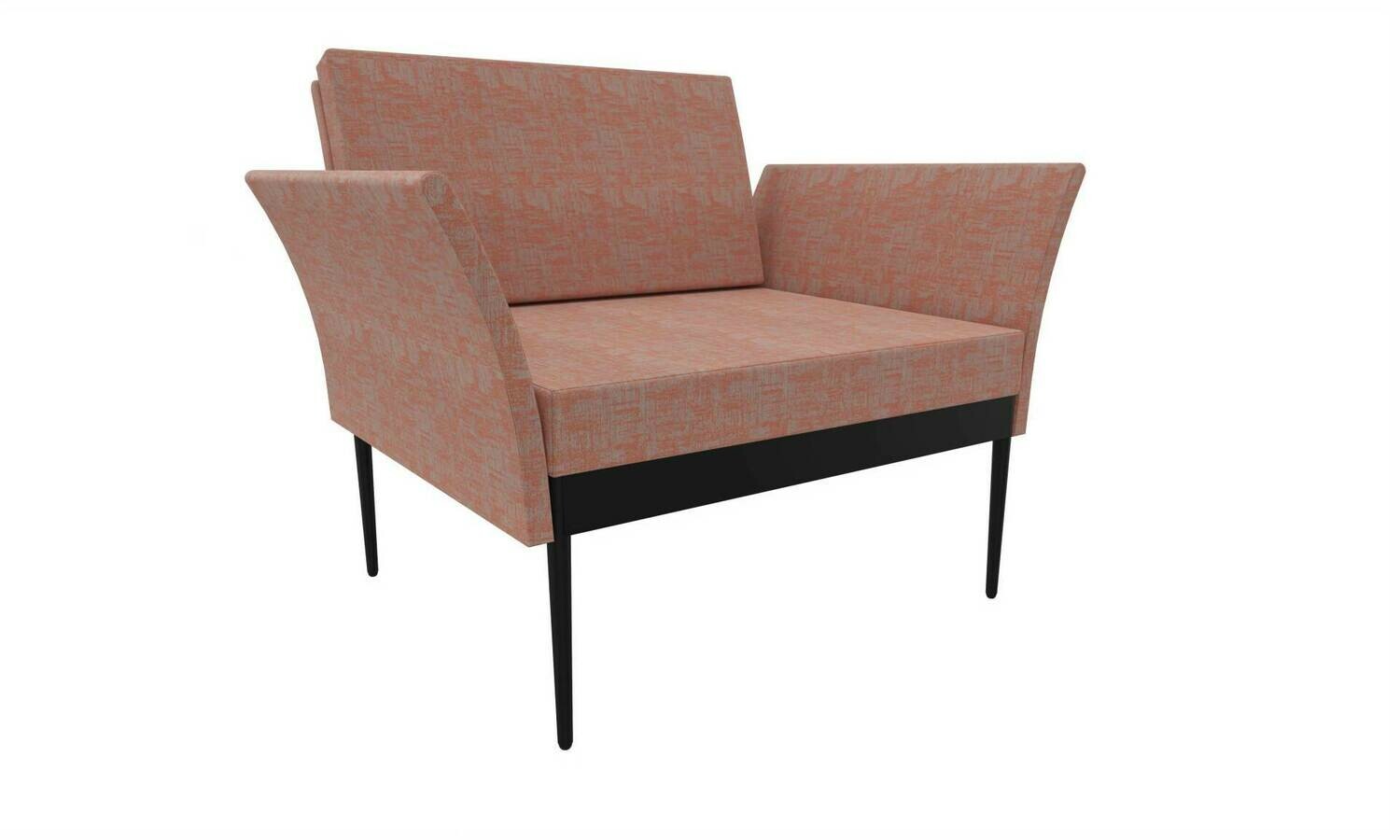 CADEIRA COM BRAÇOS CORAL ILDIGO C/BASE QUADRADA ANTRACITE