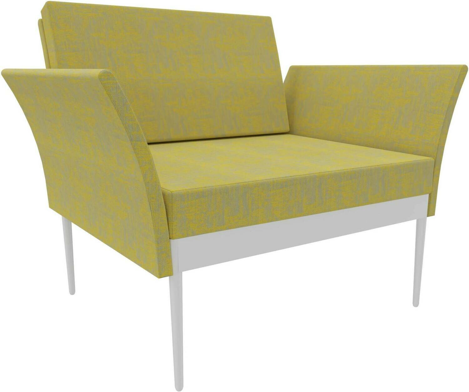 CADEIRA COM BRAÇOS AMARELO ILDIGO C/BASE QUADRADA BRANCA
