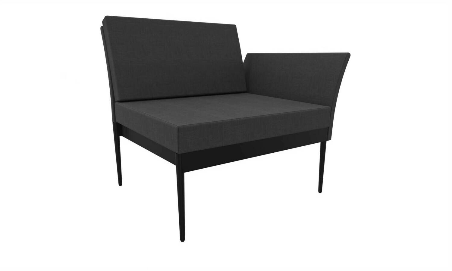 ELEMENTO LATERAL CINZA ESCURO ILDIGO C/BASE QUADRADA ANTRACITE