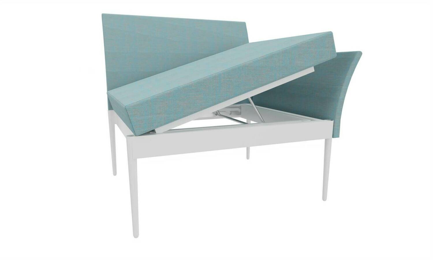 ELEMENTO LATERAL AJUSTAVEL AZUL CLARO ILDIGO C/BASE QUADRADA BRANCA