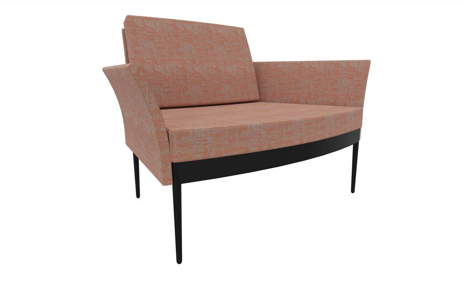 CADEIRA COM BRAÇOS COSTA BAIXA CORAL ILDIGO C/BASE CURVA  ANTRACITE