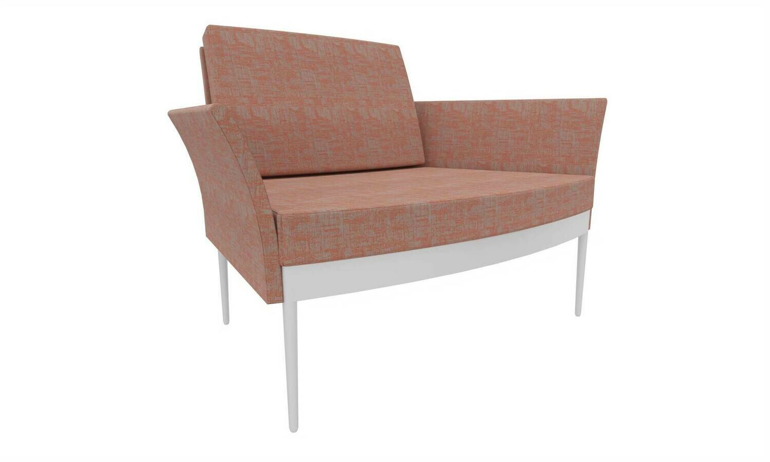 CADEIRA COM BRAÇOS COSTA BAIXA CORAL ILDIGO C/BASE CURVA  BRANCA