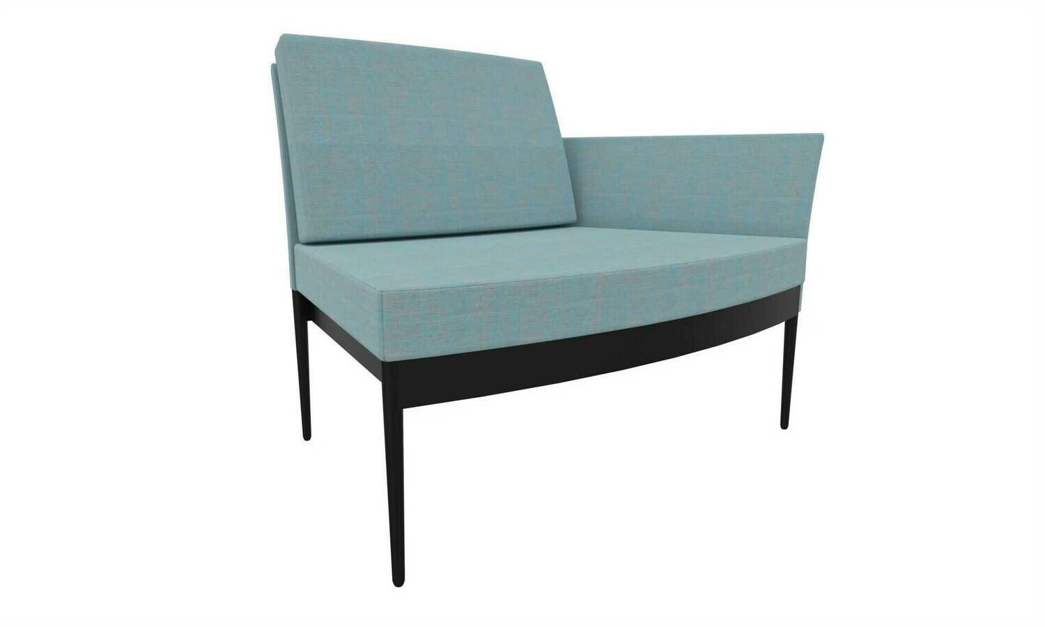 ELEMENTO LATERAL COSTA BAIXA AZUL CLARO ILDIGO C/BASE CURVA ANTRACITE
