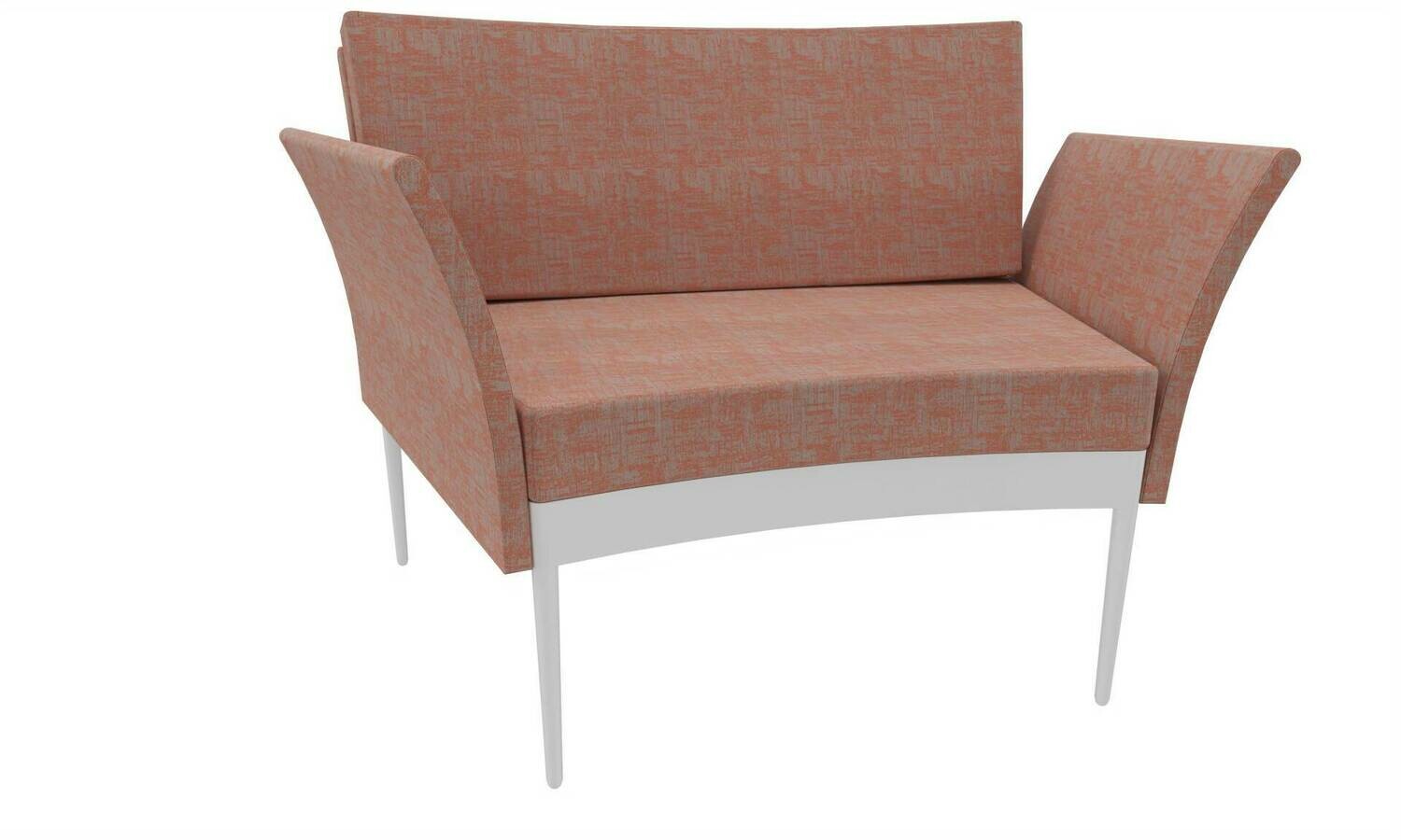 CADEIRA COM BRAÇOS COSTA ALTA CORAL ILDIGO C/BASE CURVA  BRANCA