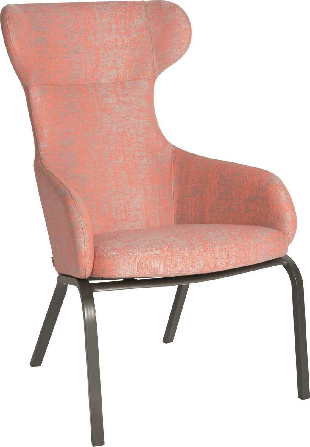 CADEIRA STAN ANTRACITE OUTDOORFABRIC CORAL/CINZA MESCLADO