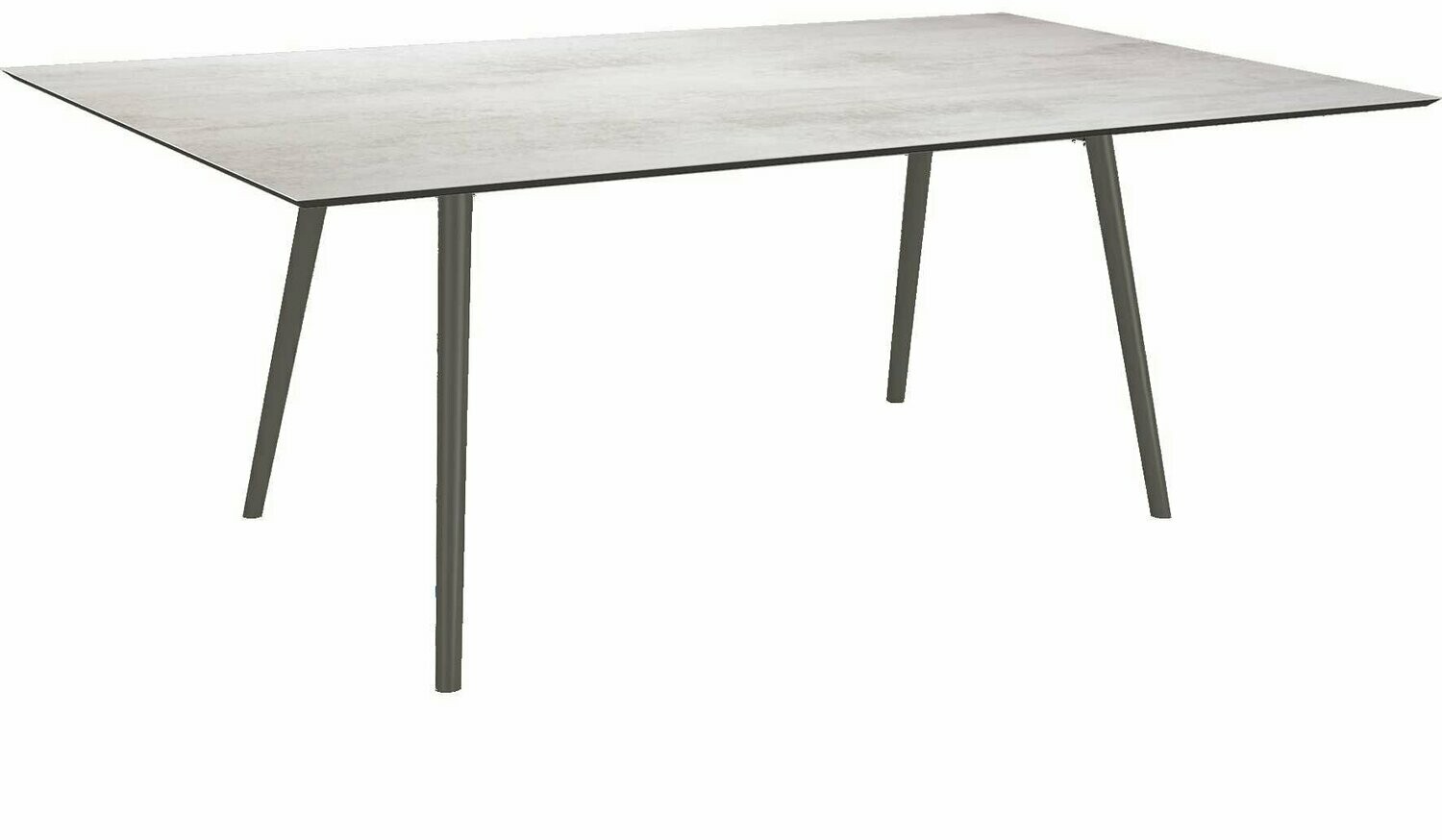 MESA INTERNO ALU TUBO CONICO 6/4,5CM 180x100x75 ANTRACITE/CEMENT LIGHT