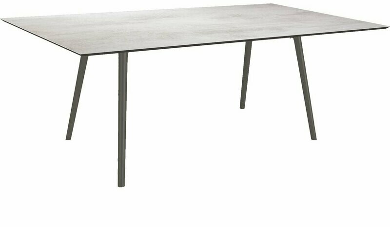 MESA INTERNO ALU TUBO CONICO 6/4,5CM 180x100x75 ANTRACITE/CEMENT LIGHT