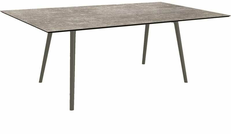 MESA INTERNO ALU TUBO CONICO 6/4,5CM 180x100x75 ANTRACITE/METALLIC GREY