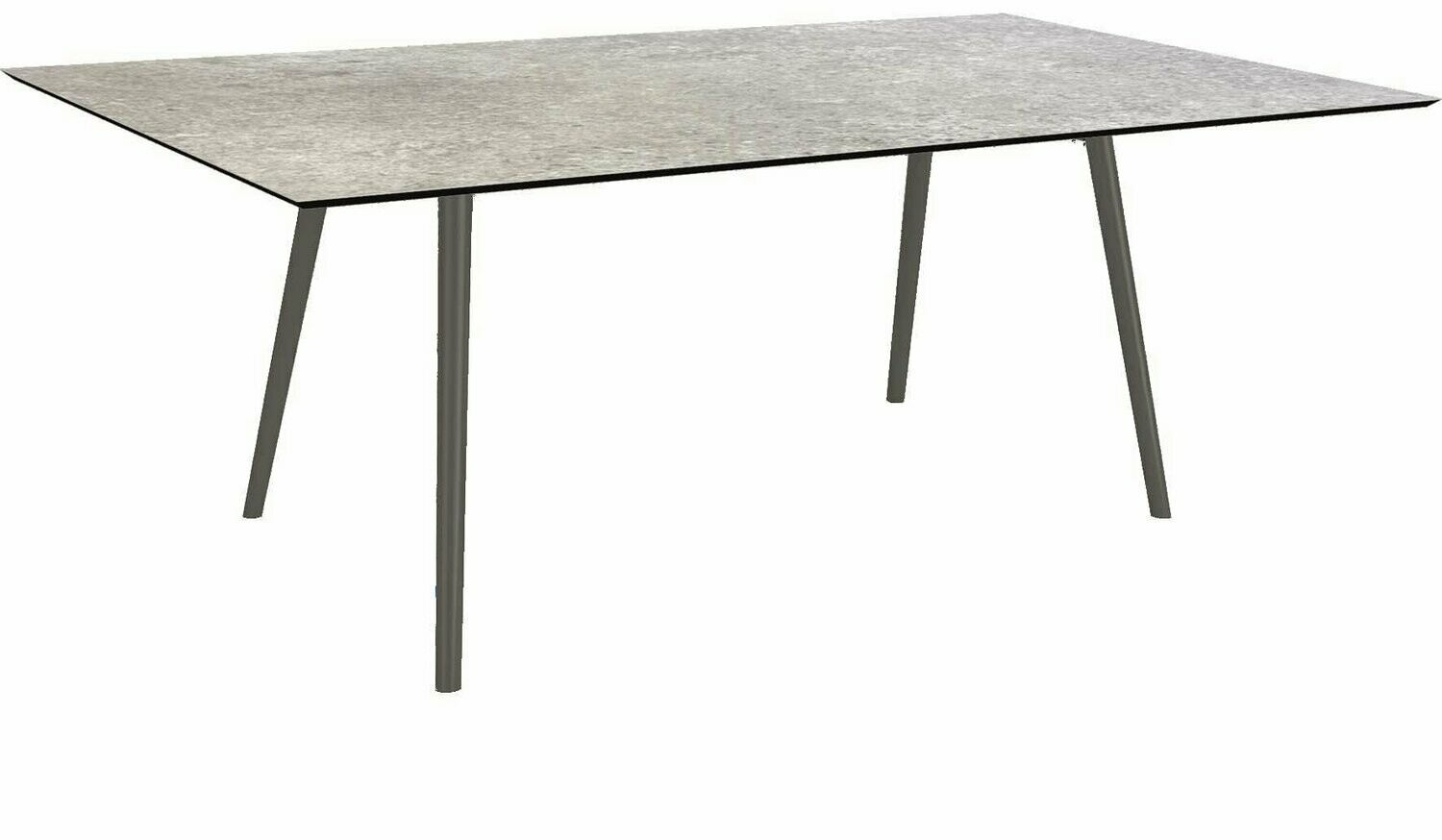 MESA INTERNO ALU TUBO CONICO 6/4,5CM 180x100x75 ANTRACITE/VINTAGE STONE