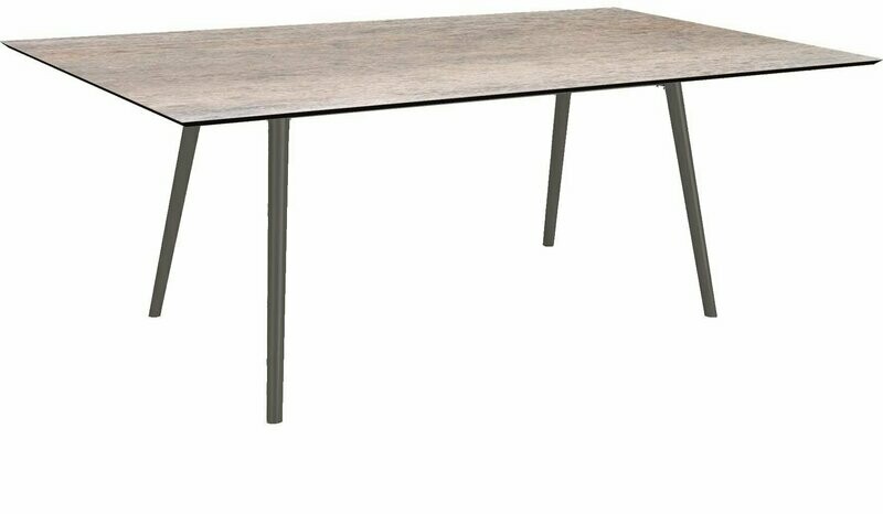 MESA INTERNO ALU TUBO CONICO 6/4,5CM 180x100x75 ANTRACITE/SMOKY