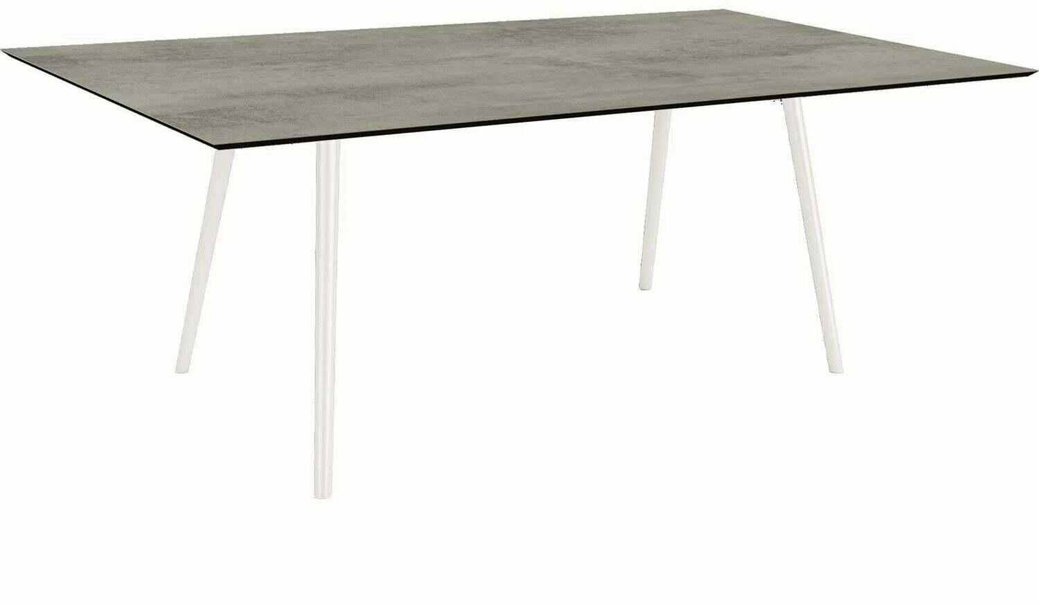 MESA INTERNO ALU TUBO CONICO 6/4,5CM 180x100x75 BRANCA/CEMENT