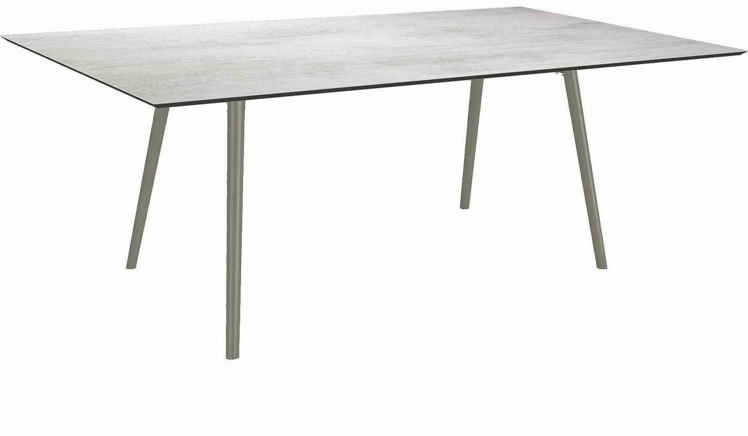 MESA INTERNO ALU TUBO CONICO 6/4,5CM 180x100x75 GRAFITE/CEMENT LIGHT