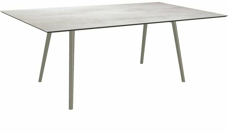 MESA INTERNO ALU TUBO CONICO 6/4,5CM 180x100x75 GRAFITE/CEMENT LIGHT