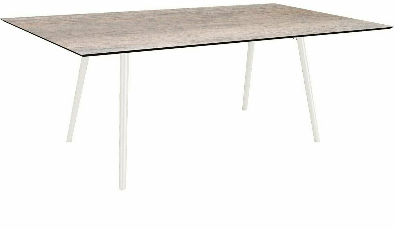 MESA INTERNO ALU TUBO CONICO 6/4,5CM 180x100x75 BRANCA/SMOKY