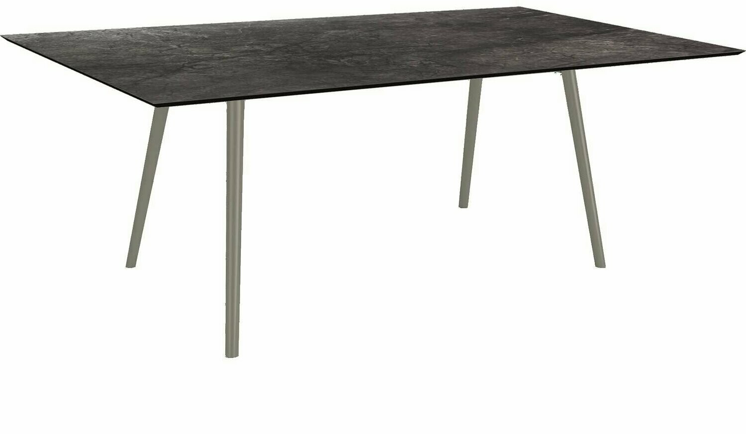MESA INTERNO ALU TUBO CONICO 6/4,5CM 180x100x75 GRAFITE/DARK MARBLE