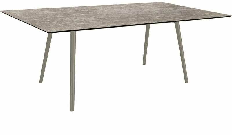 MESA INTERNO ALU TUBO CONICO 6/4,5CM 180x100x75 GRAFITE/METALLIC GREY