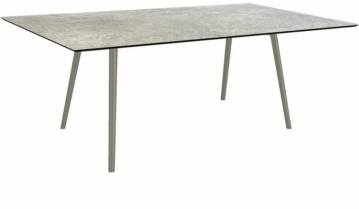 MESA INTERNO ALU TUBO CONICO 6/4,5CM 180x100x75 GRAFITE/VINTAGE STONE