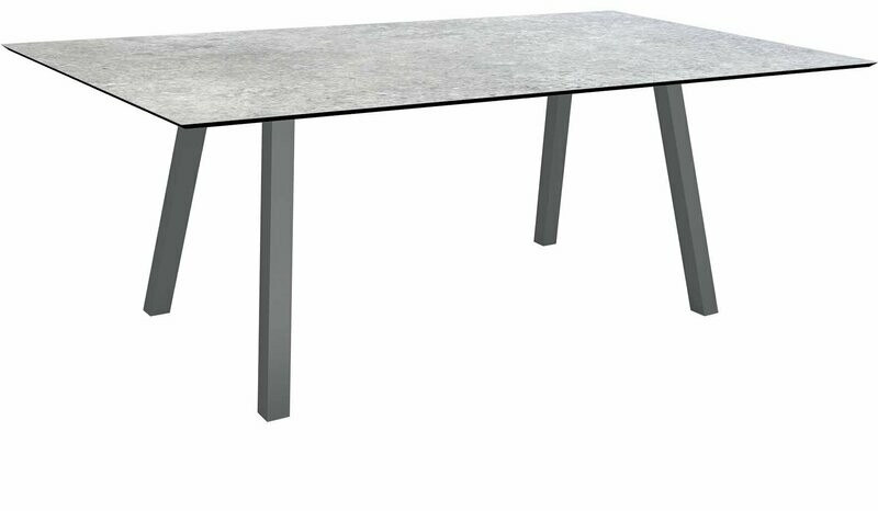 MESA INTERNO ALU TUBO QUAD 6x6 CM 180x100x75 ANTRACITE/VINTAGE STONE