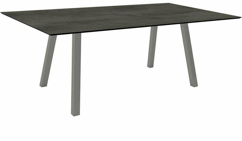 MESA INTERNO ALU TUBO QUAD 6x6 CM 180x100x75 GRAFITE/CEMENT