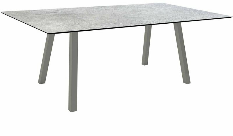 MESA INTERNO ALU TUBO QUAD 6x6 CM 180x100x75 GRAFITE/VINTAGE STONE