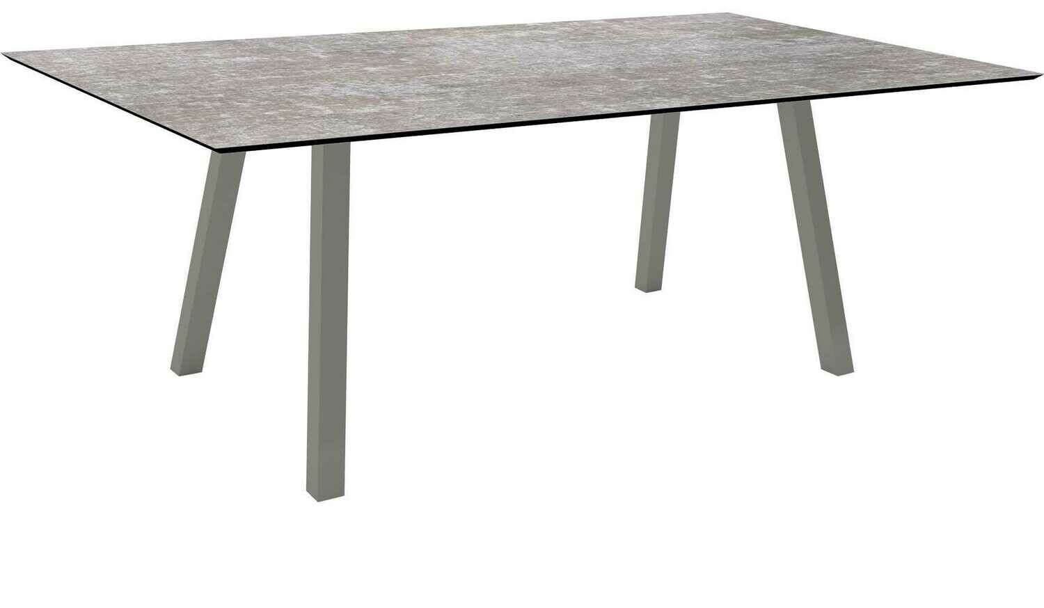 MESA INTERNO ALU TUBO QUAD 6x6 CM 180x100x75 GRAFITE/METALLIC GREY