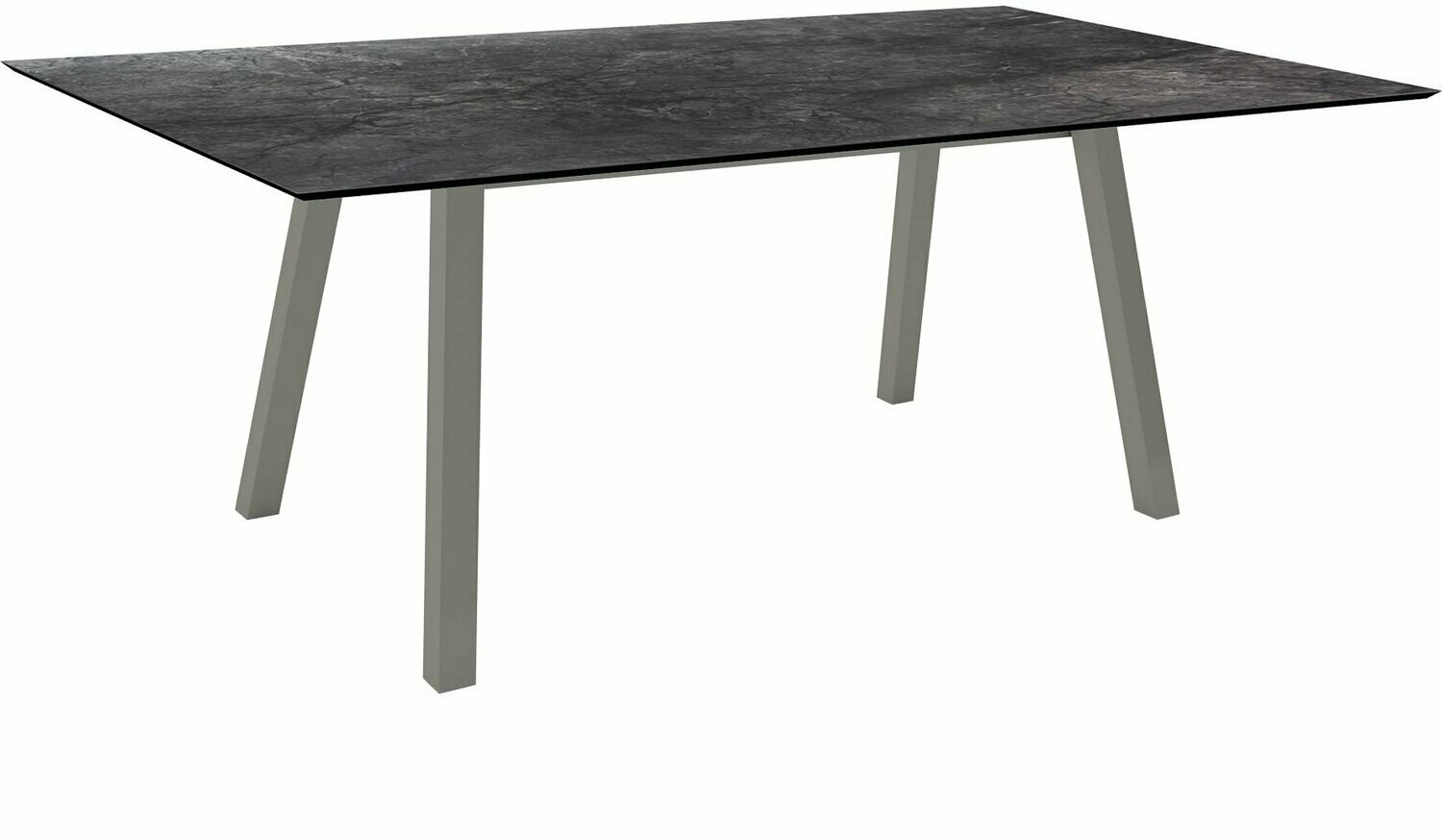 MESA INTERNO ALU TUBO QUAD 6x6 CM 180x100x75 GRAFITE/DARK MARBLE