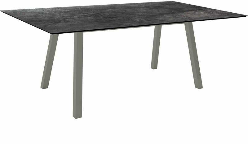 MESA INTERNO ALU TUBO QUAD 6x6 CM 180x100x75 GRAFITE/DARK MARBLE