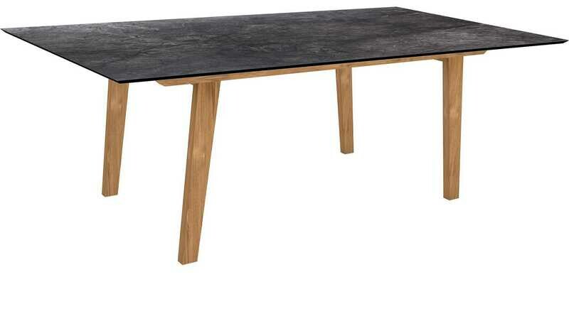 MESA INTERNO TECA 180x100x73,5 CM DARK MARBLE