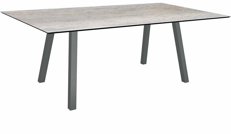 MESA INTERNO ALU TUBO QUAD 6x6 CM 180x100x75 ANTRACITE/SMOKY