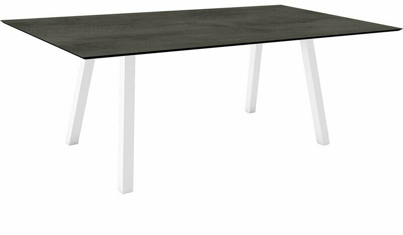 MESA INTERNO ALU TUBO QUAD 6x6 CM 180x100x75 BRANCA/CEMENT