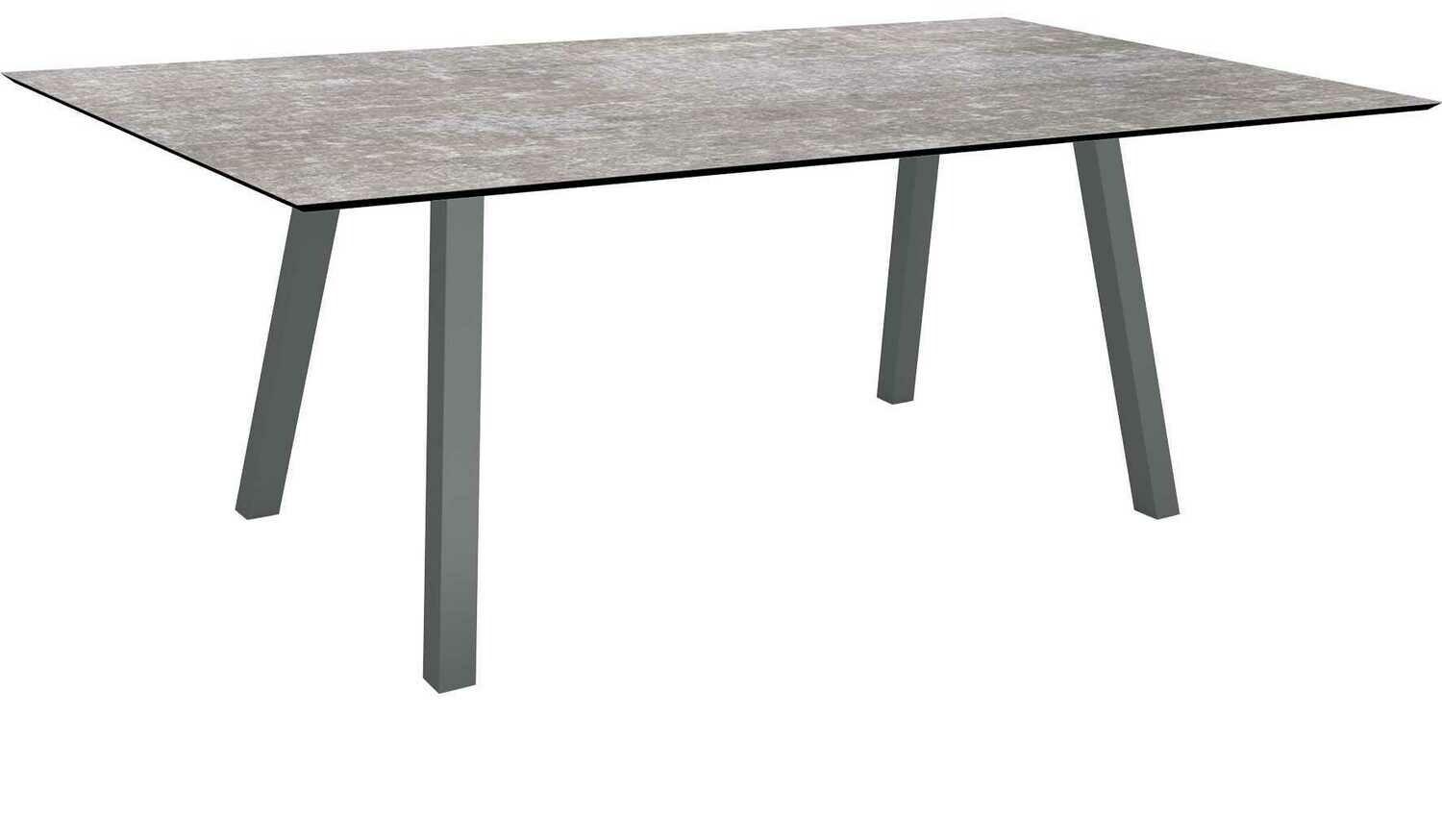 MESA INTERNO ALU TUBO QUAD 6x6 CM 180x100x75 ANTRACITE/METALLIC GREY