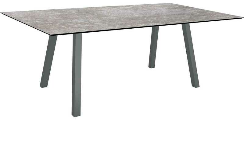 MESA INTERNO ALU TUBO QUAD 6x6 CM 180x100x75 ANTRACITE/METALLIC GREY