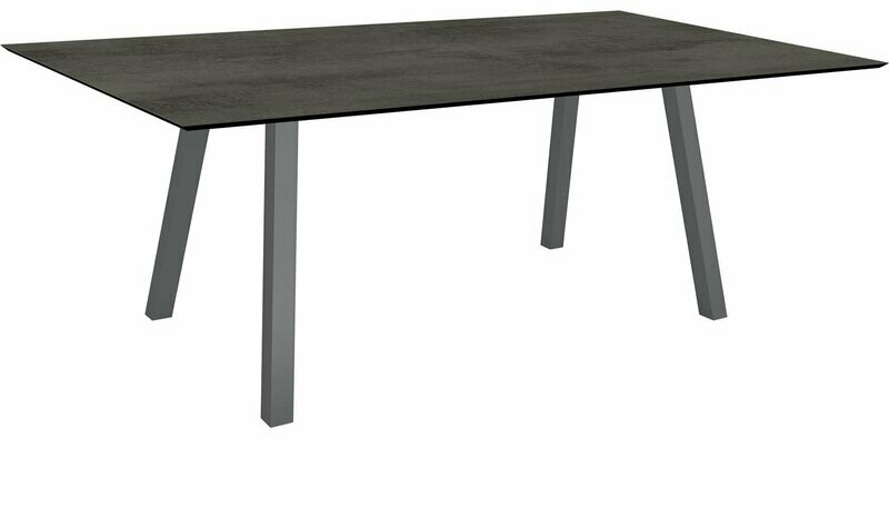 MESA INTERNO ALU TUBO QUAD 6x6 CM 180x100x75 ANTRACITE/CEMENT