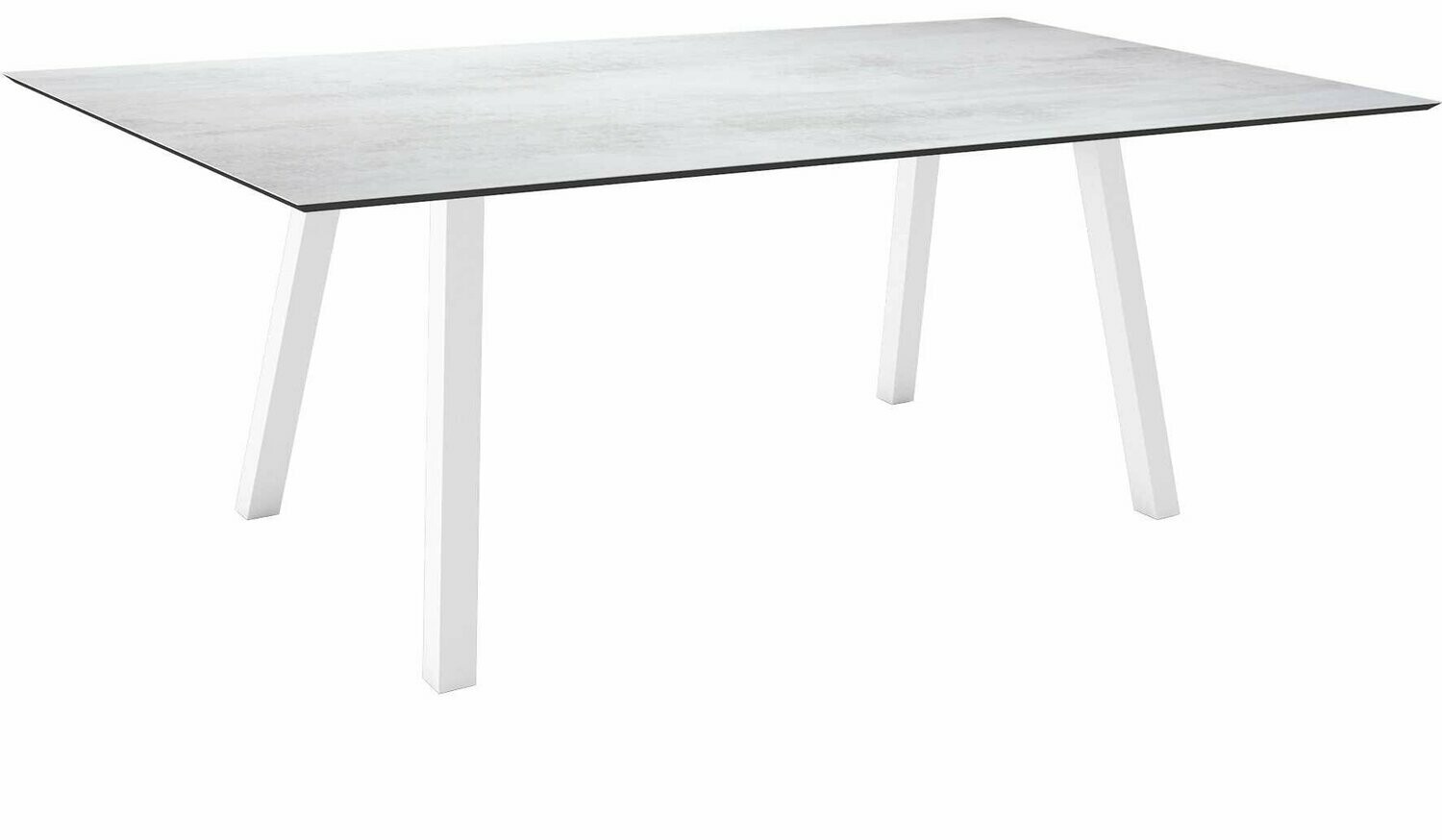 MESA INTERNO ALU TUBO QUAD 6x6 CM 180x100x75 BRANCA/CEMENT LIGHT