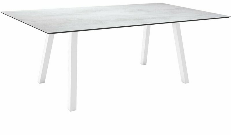 MESA INTERNO ALU TUBO QUAD 6x6 CM 180x100x75 BRANCA/CEMENT LIGHT