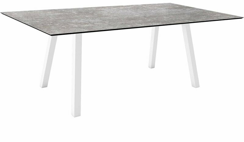 MESA INTERNO ALU TUBO QUAD 6x6 CM 180x100x75 BRANCA/METALLIC GREY