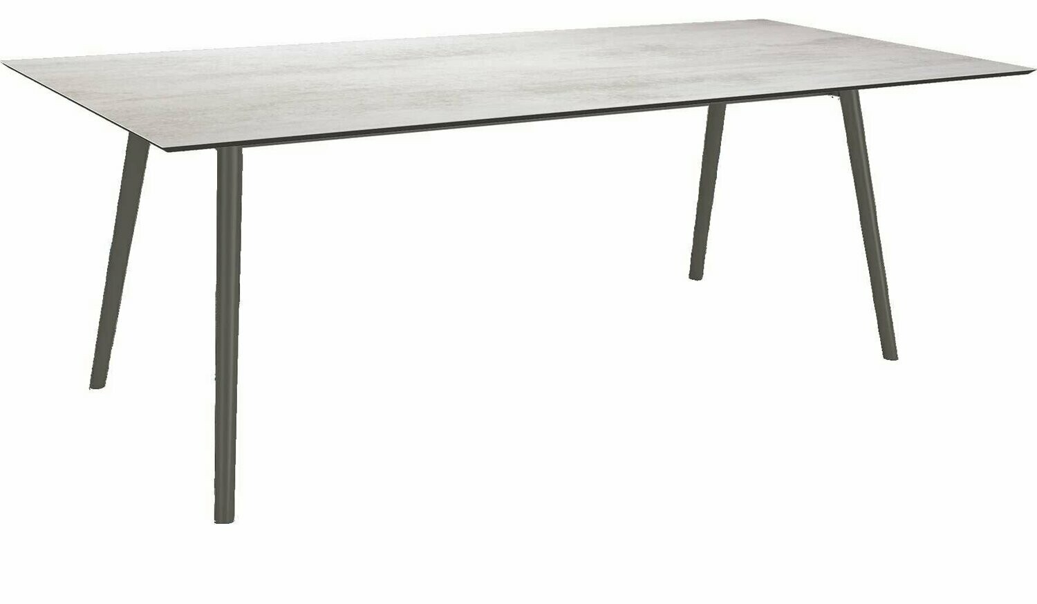 MESA INTERNO ALU TUBO CONICO 6/4,5CM 220x100x75 ANTRACITE/CEMENT LIGHT