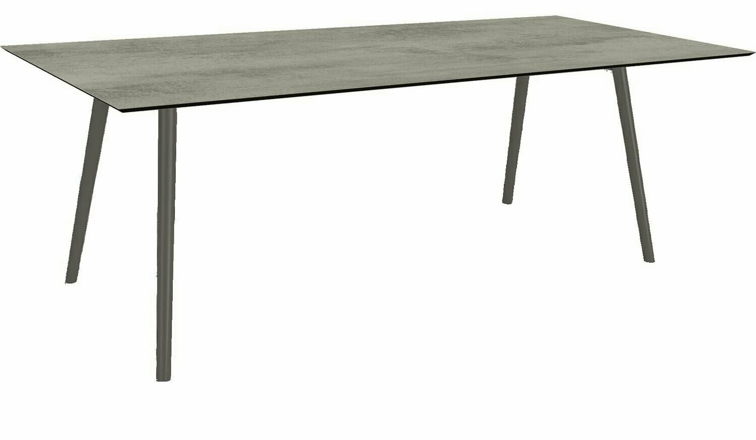 MESA INTERNO ALU TUBO CONICO 6/4,5CM 220x100x75 ANTRACITE/CEMENT