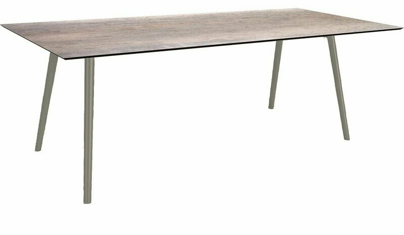 MESA INTERNO ALU TUBO CONICO 6/4,5CM 220x100x75 GRAFITE/SMOKY